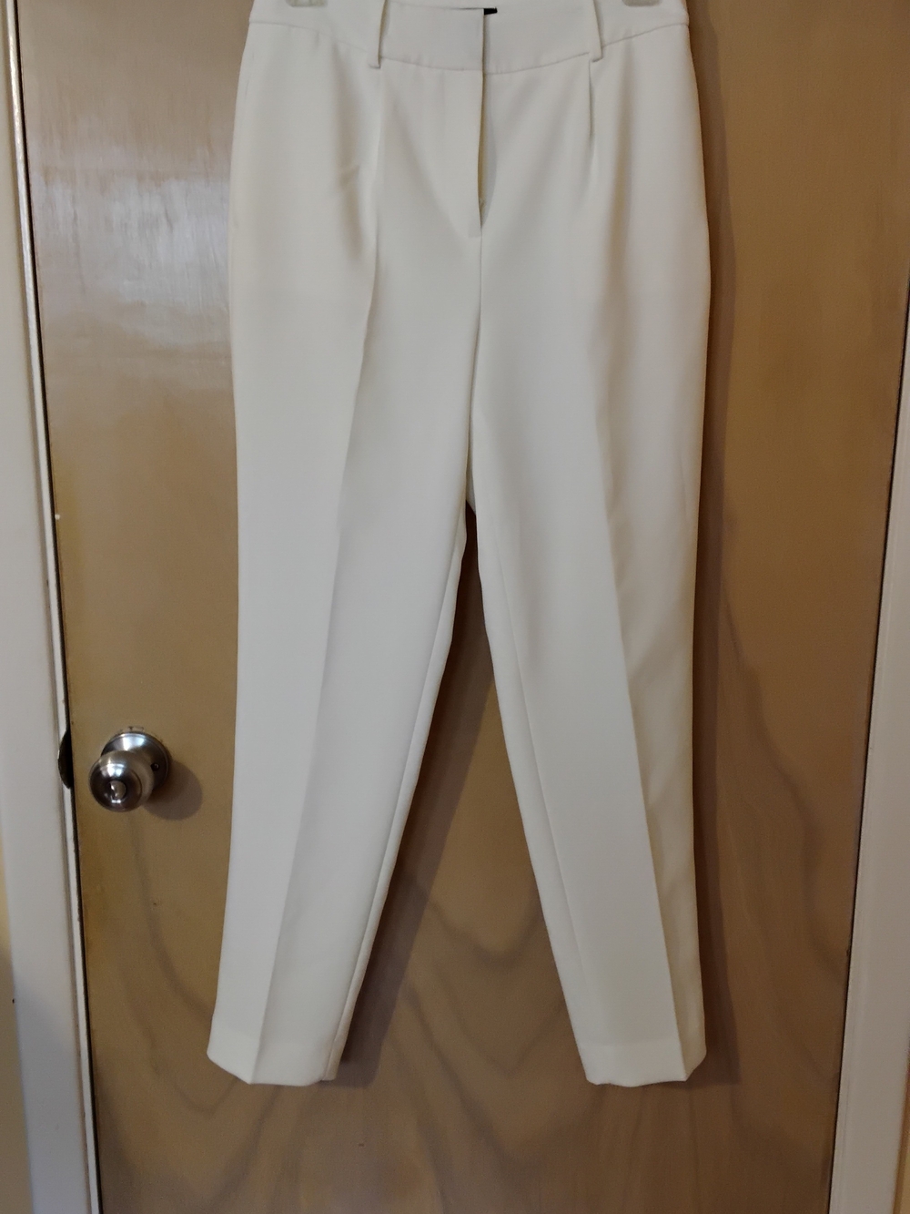 Classic High-Waist White Trousers